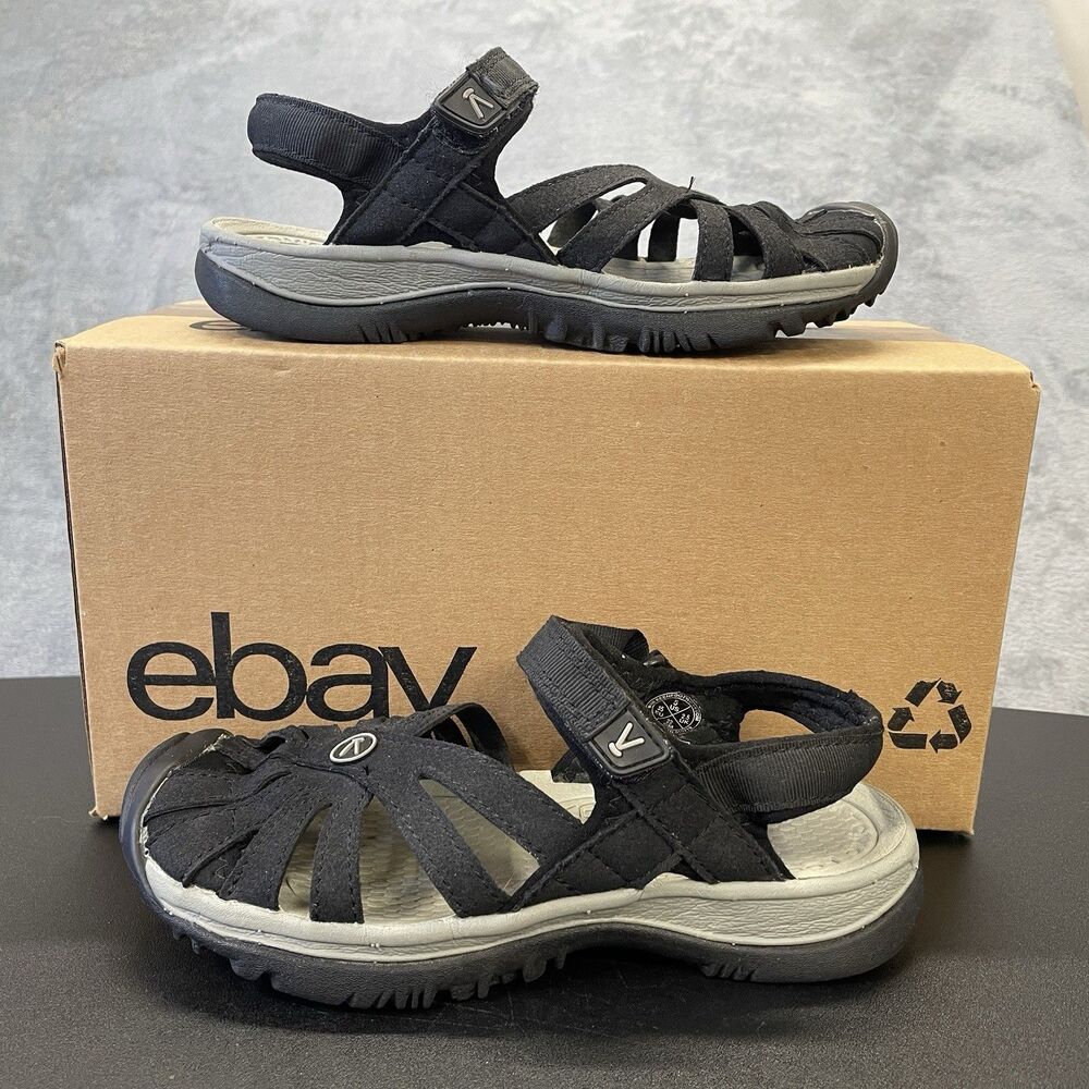 Keen Rose Sandals Womens 5 Black Gray Hiking Water Shoes 1008783